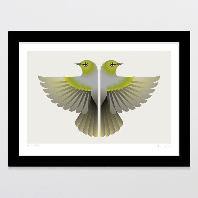 Glenn Jones Art Two Tauhou Art Print Art Print A4 / Black