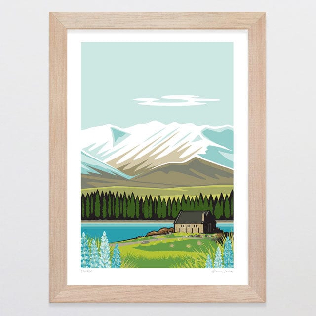 Glenn Jones Art Tekapo Art Print Art Print A4 / Oak
