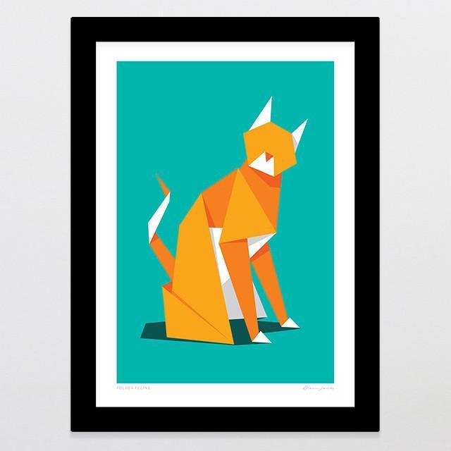Folded Feline Art Print-Glenn Jones Art