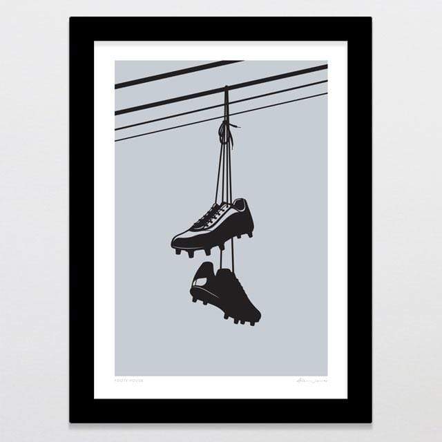 Glenn Jones Art Footy House Art Print Art Print A4 Print / Black Frame