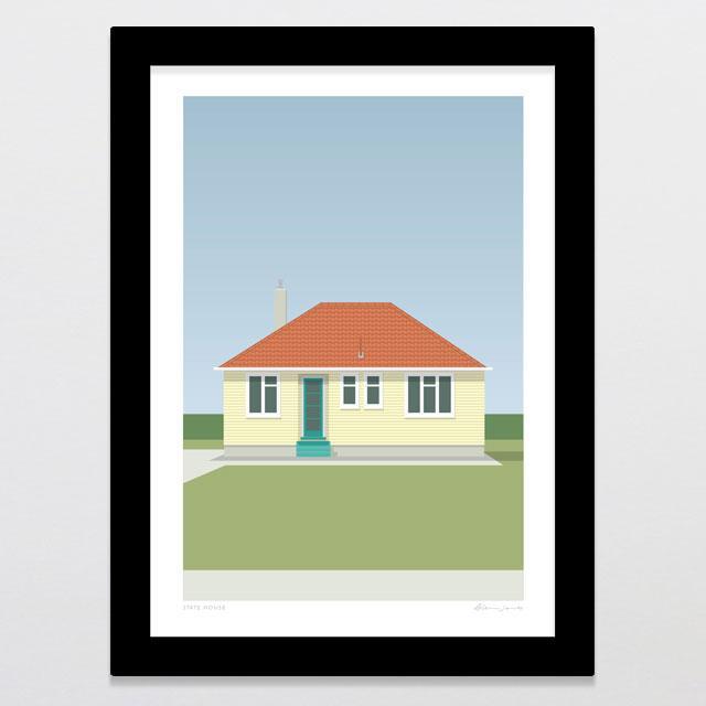 State House - Yellow Art Print-Glenn Jones Art