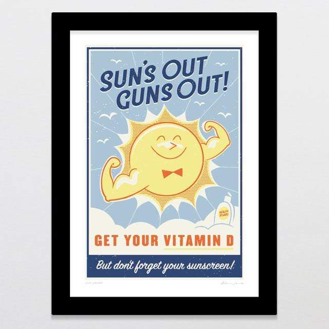 Glenn Jones Art Sun Smart Art Print Art Print A4 Print / Black Frame