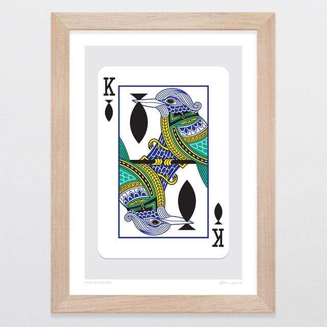 Glenn Jones Art King Of Fishers Art Print Art Print A4 Print / Raw Oak Frame