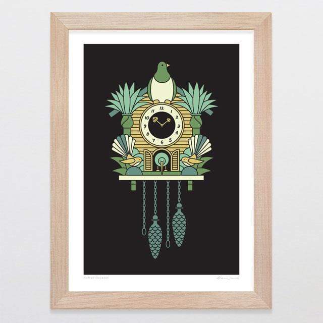 Glenn Jones Art Native Cuckoo Art Print Art Print A4 Print / Raw Oak Frame