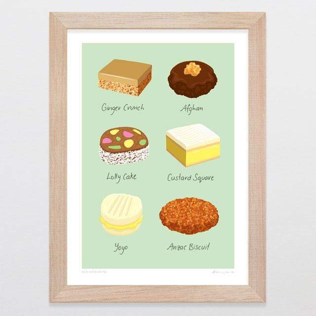 Glenn Jones Art Old Favourites Art Print Art Print A4 Print / Raw Oak Frame