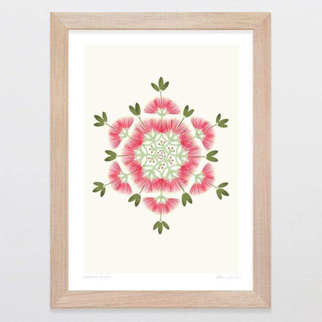 Glenn Jones Art Seasonal Bloom Art Print A4 Print / Raw Oak Frame