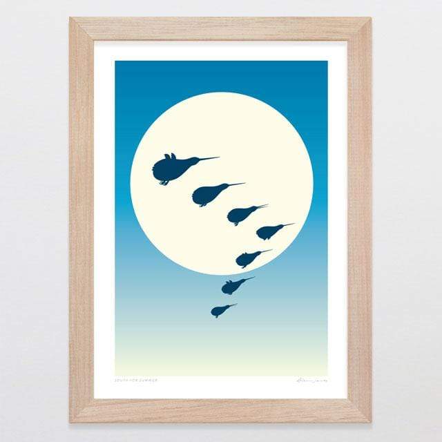 Glenn Jones Art South For Summer Art Print Art Print A4 Print / Raw Oak Frame