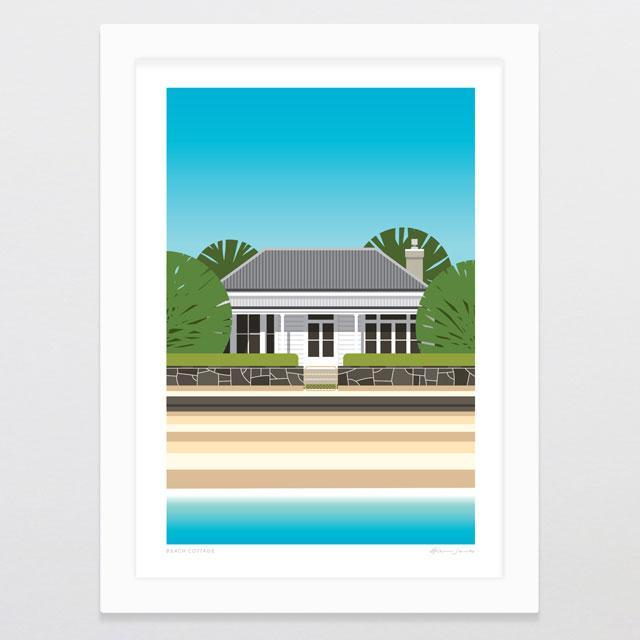 Beach Cottage Art Print-Glenn Jones Art