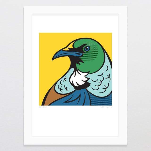 Glenn Jones Art Comic Tui Art Print Art Print A4 Print / White Frame