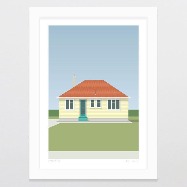 State House - Yellow Art Print-Glenn Jones Art