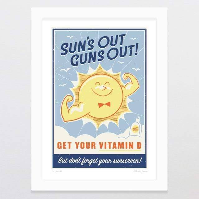 Glenn Jones Art Sun Smart Art Print Art Print A4 Print / White Frame