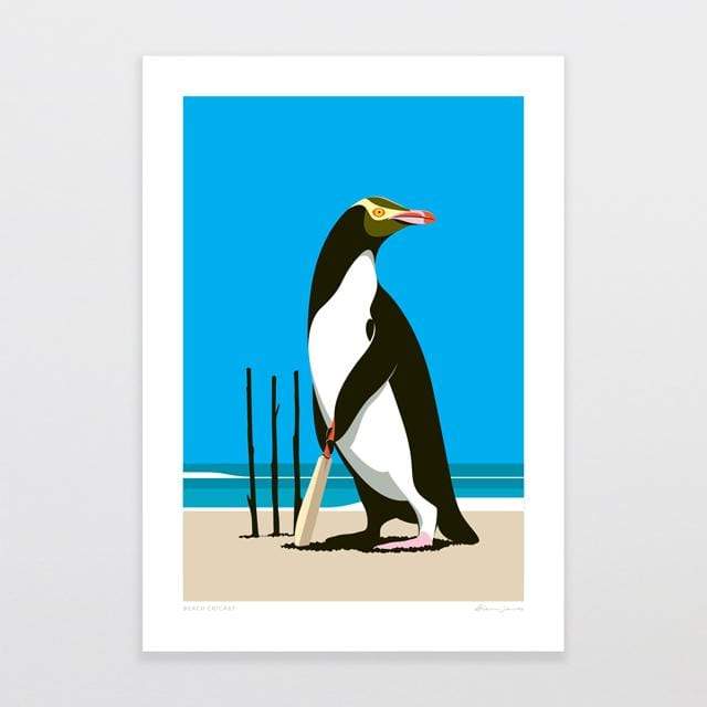 Glenn Jones Art Beach Cricket Art Print Art Print