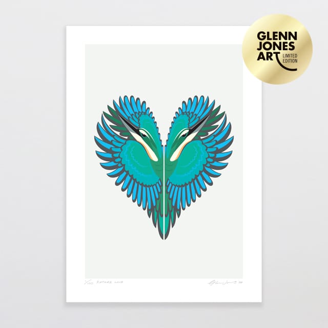 Glenn Jones Art Kōtare Love - Limited Edition Art Print Art Print A3 / Unframed