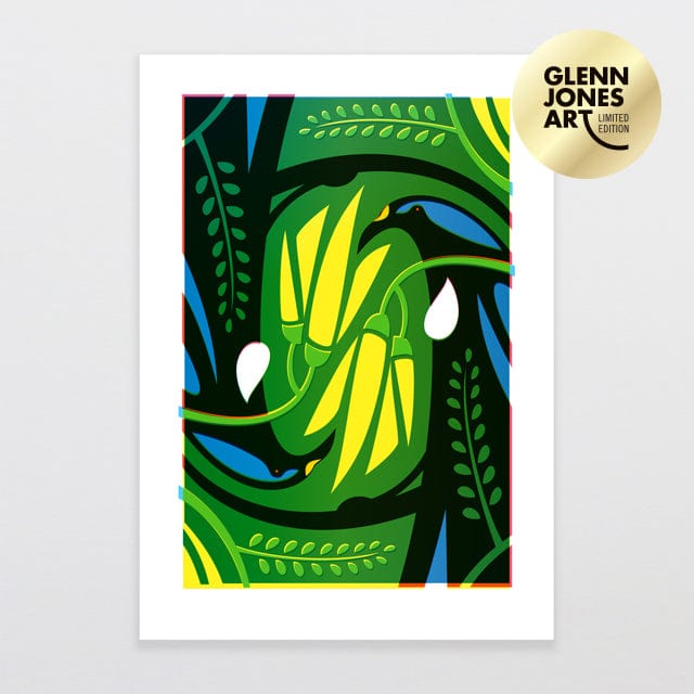 Glenn Jones Art Kowhai Connection - Limited Edition Art Print Art Print A3 / Unframed