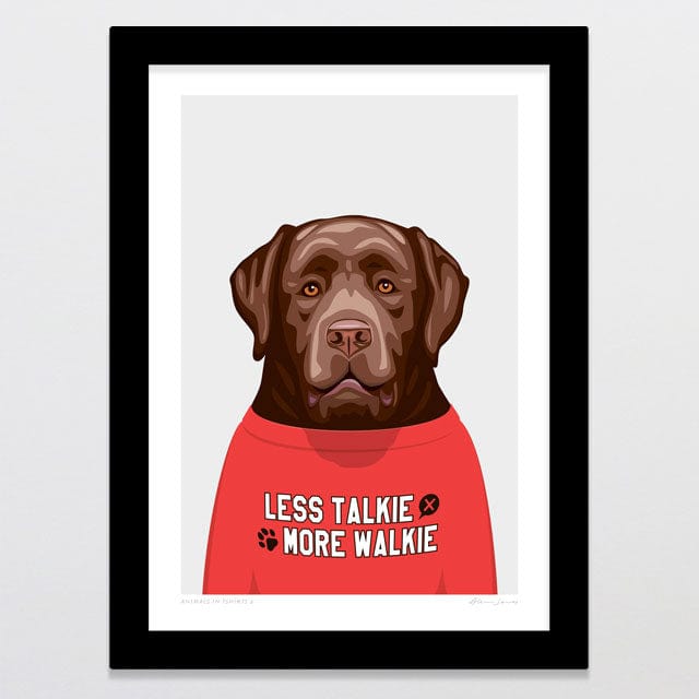 Glenn Jones Art Animals In Tshirts 2 Art Print Art Print A4 / Black