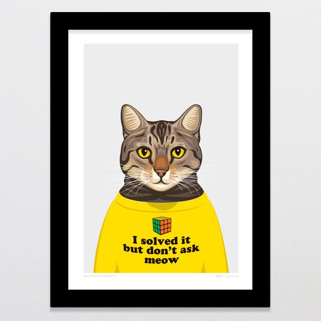 Glenn Jones Art Animals In Tshirts 3 Art Print Art Print A4 / Black