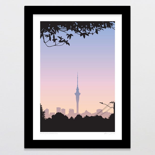 Glenn Jones Art Auckland Awakening Art Print Art Print A4 / Black