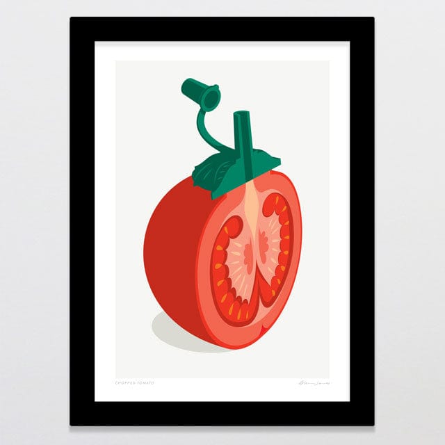 Glenn Jones Art Chopped Tomato Art Print Art Print A4 / Black