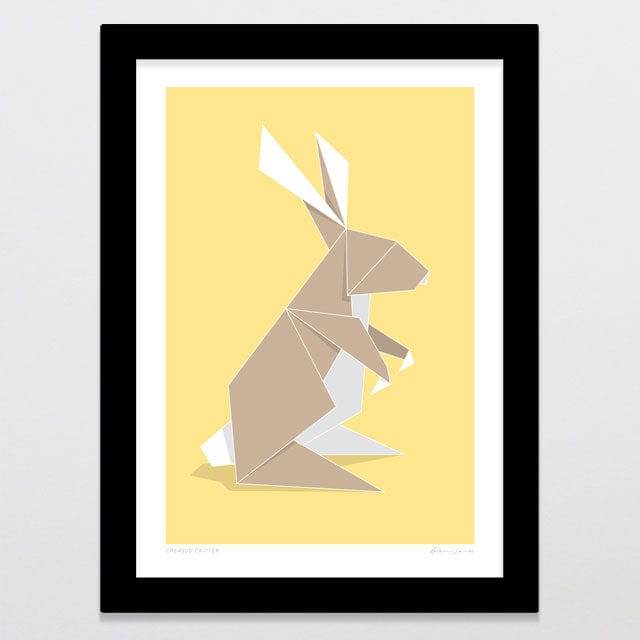 Glenn Jones Art Creased Critter Art Print Art Print A4 / Black