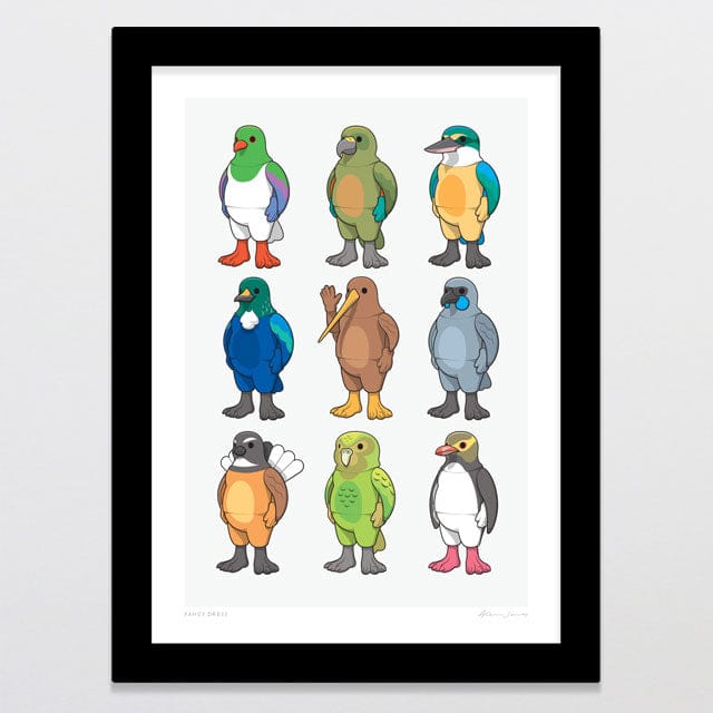 Glenn Jones Art Fancy Dress Art Print Art Print A4 / Black