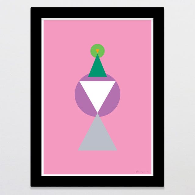 Glenn Jones Art Geometric Kereru Art Print A4 / Black