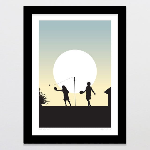 Glenn Jones Art Keep Swinging Art Print Art Print A4 / Black