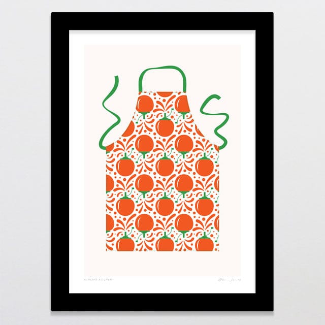 Glenn Jones Art Kiwiana Kitchen - Tomato Art Print Art Print A4 / Black