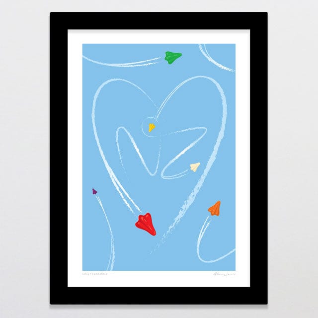 Glenn Jones Art Lollt Scramble Art Print Art Print A4 / Black