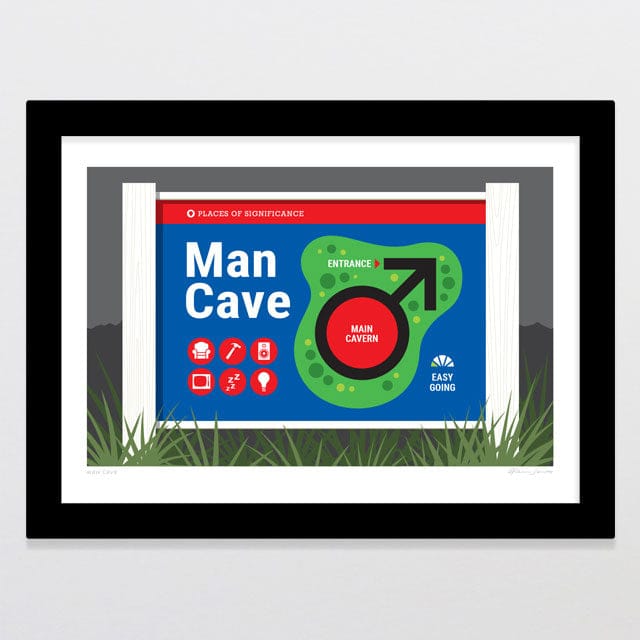 Glenn Jones Art Man Cave Art Print Art Print A4 / Black