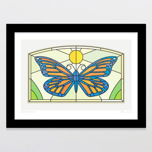 Glenn Jones Art Monarch Window Art Print Art Print A4 / Black