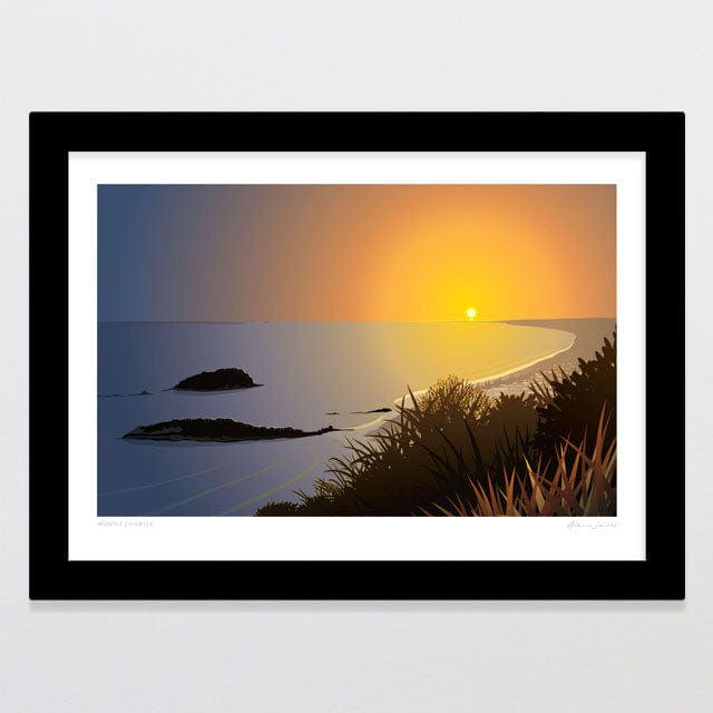 Glenn Jones Art Mount Sunrise Art Print Art Print A4 / Black