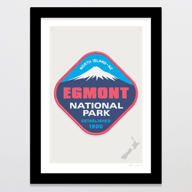 Glenn Jones Art National Park Patch - Egmont Art Print Art Print A4 / Black