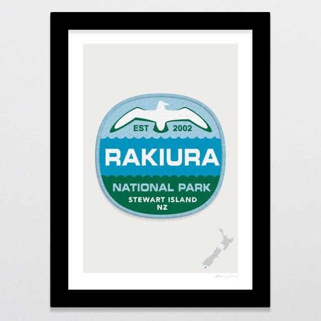 Glenn Jones Art National Park Patch - Rakiura Art Print Art Print A4 / Black