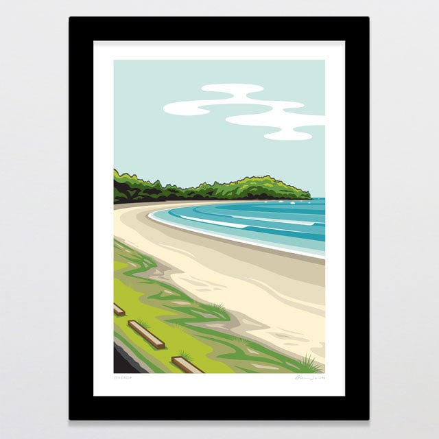 Glenn Jones Art Oneroa Art Print Art Print A4 / Black