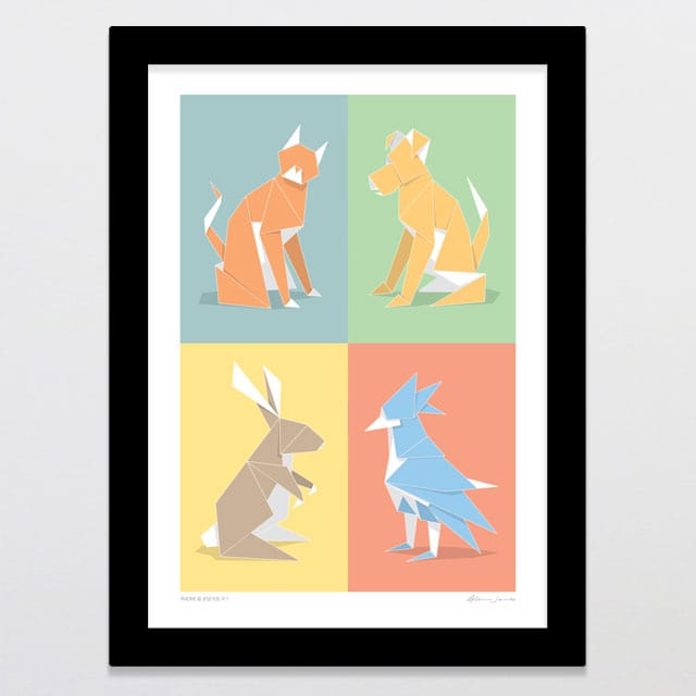 Glenn Jones Art Paper Pets Art Print Art Print A4 / Black