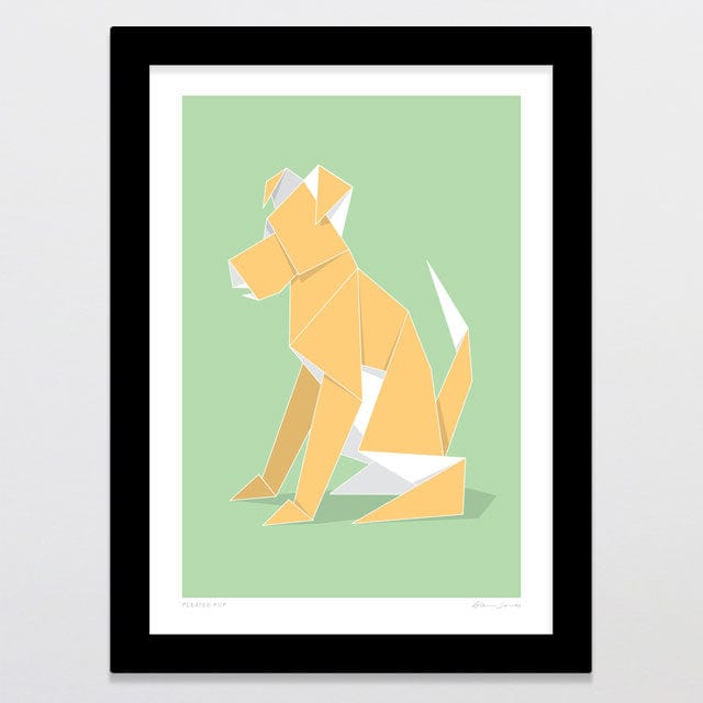 Glenn Jones Art Pleated Pup Art Print Art Print A4 / Black