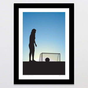 Glenn Jones Art Practice Makes Perfect - Football Girl Art Print Art Print A4 / Black