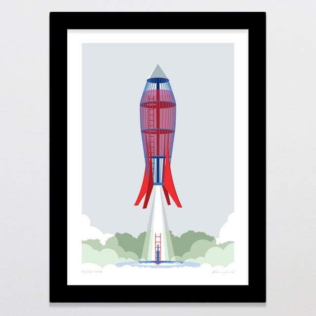 Glenn Jones Art Rocket Park Art Print Art Print A4 / Black