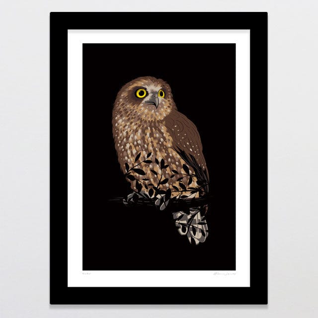 Glenn Jones Art Ruru Art Print Art Print A4 / Black
