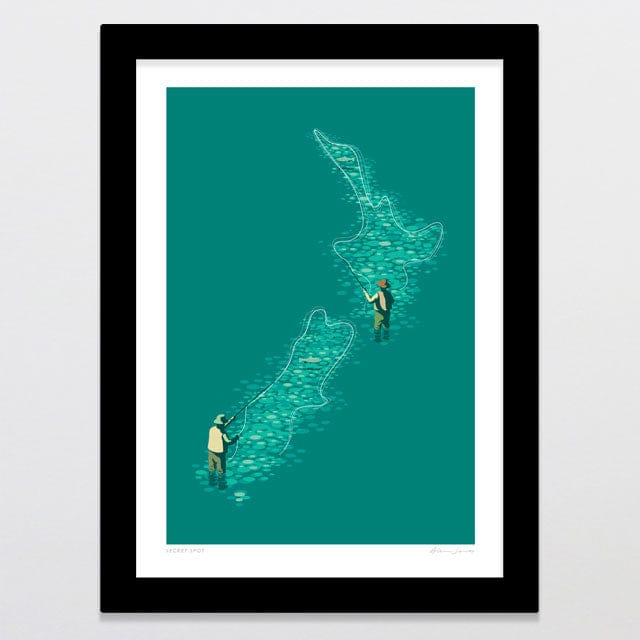 Glenn Jones Art Secret Spot Art Print Art Print A4 / Black