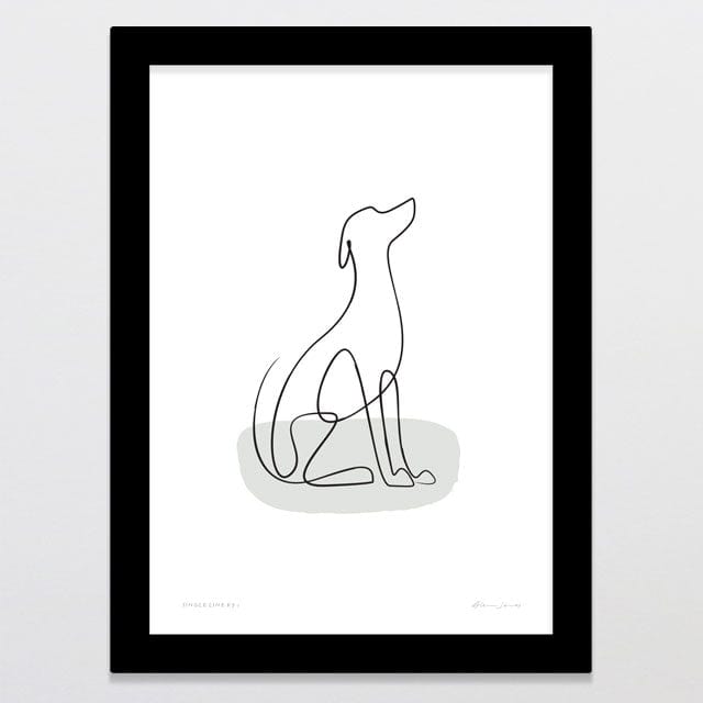 Glenn Jones Art Single Line K9 1 Art Print A4 / Black