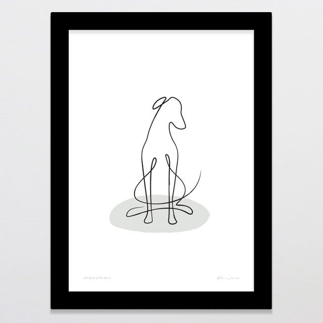 Glenn Jones Art Single Line K9 4 Art Print A4 / Black