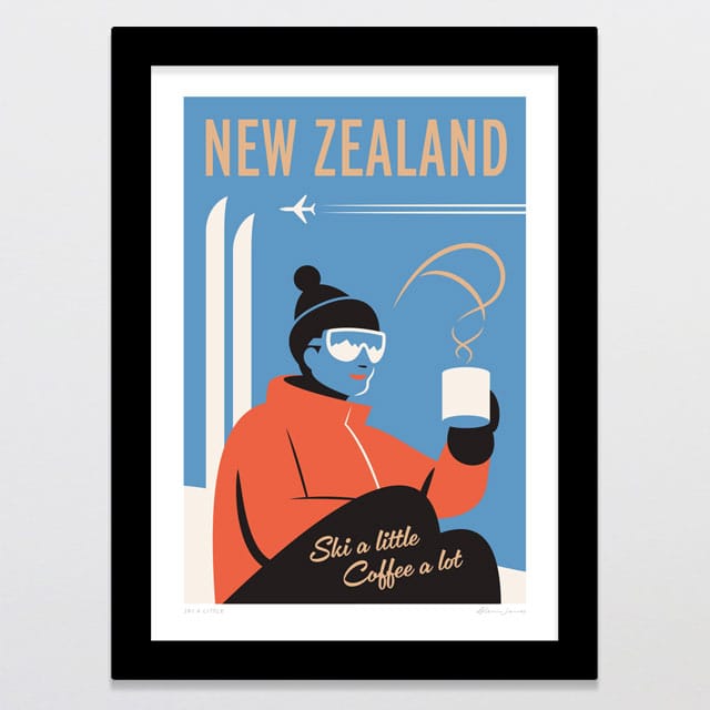 Glenn Jones Art Ski A Little Art Print Art Print A4 / Black