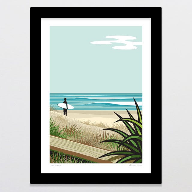 Glenn Jones Art Surf Beach Art Print Art Print A4 / Black