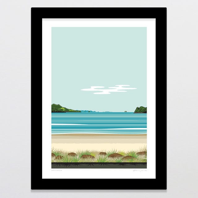 Glenn Jones Art Whitianga Art Print Art Print A4 / Black