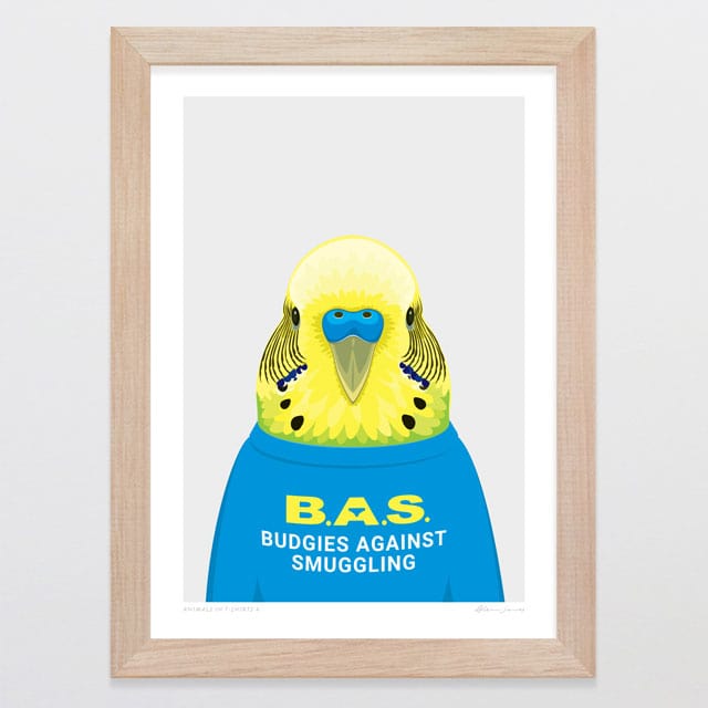 Glenn Jones Art Animals In T-shirts 4 Art Print Art Print A4 / Oak