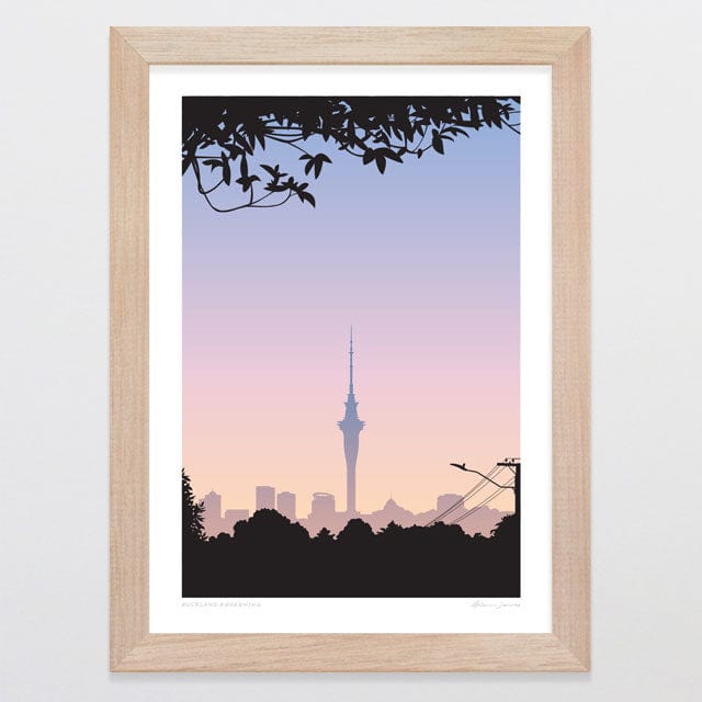 Glenn Jones Art Auckland Awakening Art Print Art Print A4 / Oak