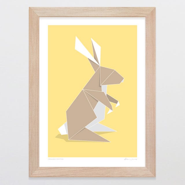 Glenn Jones Art Creased Critter Art Print Art Print A4 / Oak