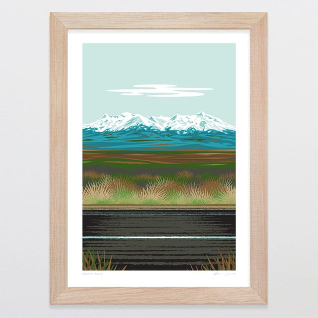 Glenn Jones Art Desert Road Art Print Art Print A4 / Oak