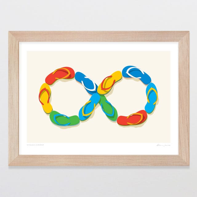 Glenn Jones Art Endless Summer Art Print Art Print A4 / Oak